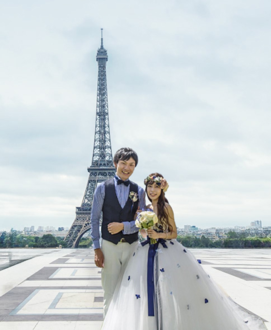 パリ ウェディングフォト エッフェル塔 トロカデロ広場